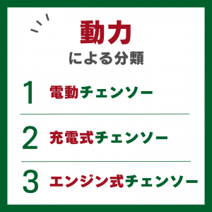 動力によるチェンソーの分類