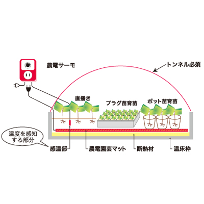 日本ノーデン 農電園芸マット 1-417 1.2mX5.0m (単相100V 500W)